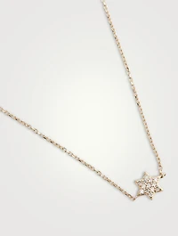 Love Letter 14K Gold Star Of David Necklace With Pavé Diamonds