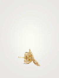 Mel Soldera 14K Gold Deco Right Ear Crawler With Diamonds And White Topaz