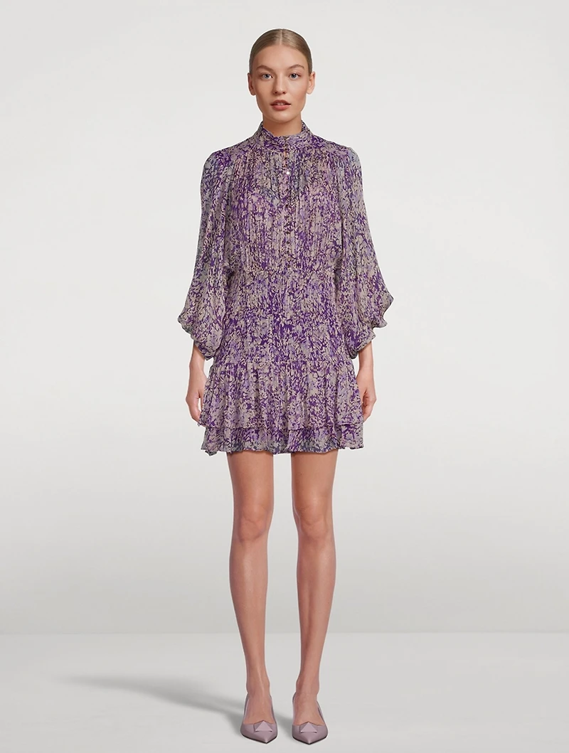 Aurier Ruched Dress Floral Print