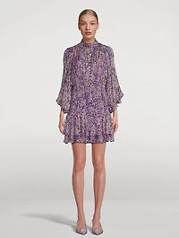 Aurier Ruched Dress Floral Print