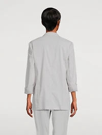 Rolled-Sleeve Good Wool Boyfriend Blazer