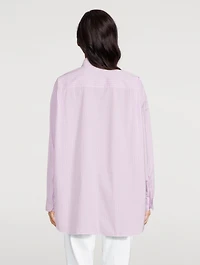 Oversized Cotton Shirt Stripe Print