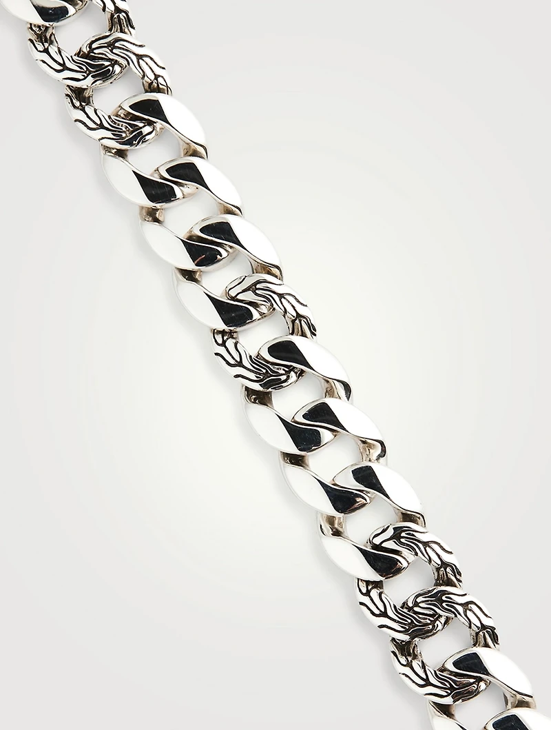 14MM Silver Curb Chain Necklace