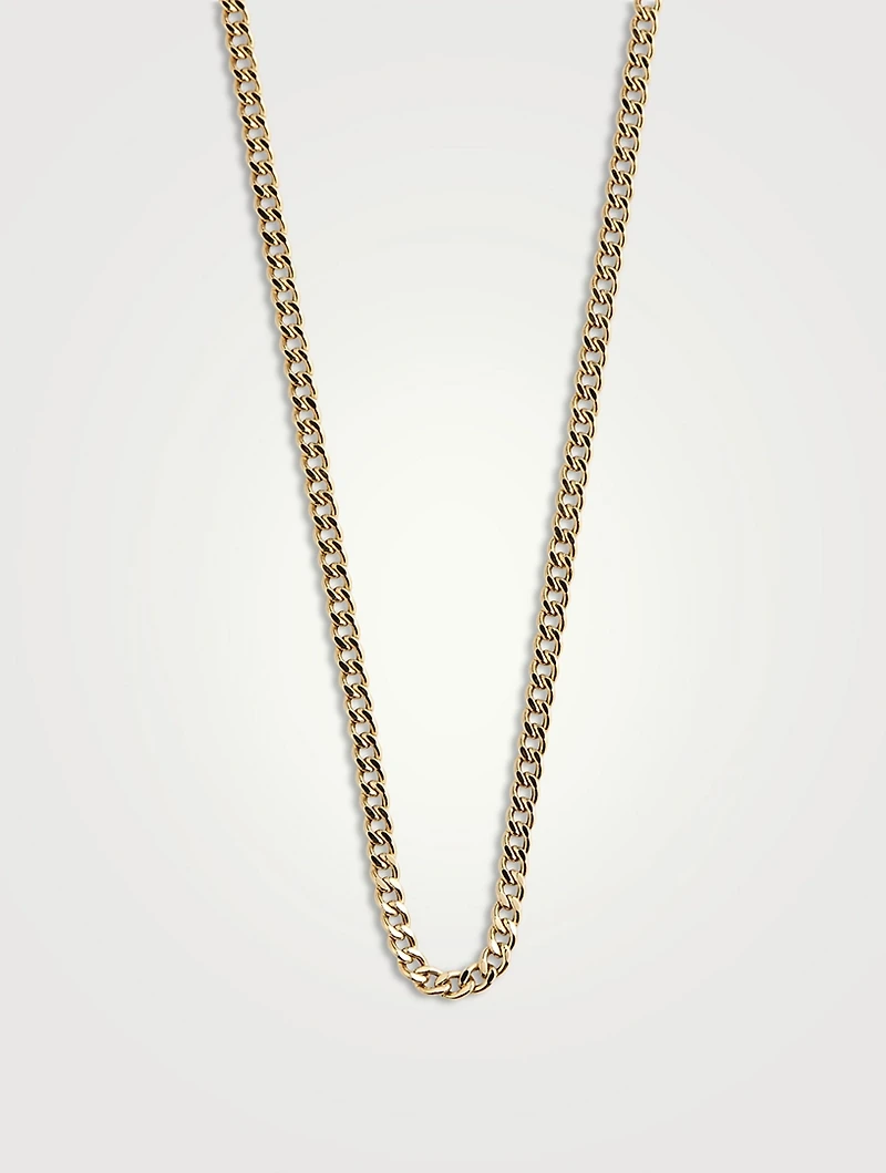 3.6MM Gold Curb Chain Necklace