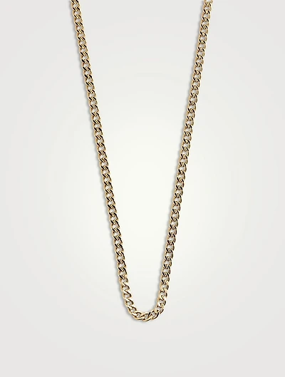 3.6MM Gold Curb Chain Necklace