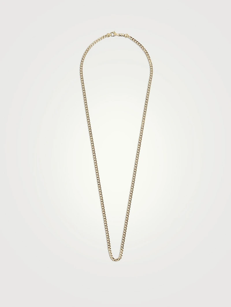 3.6MM Gold Curb Chain Necklace