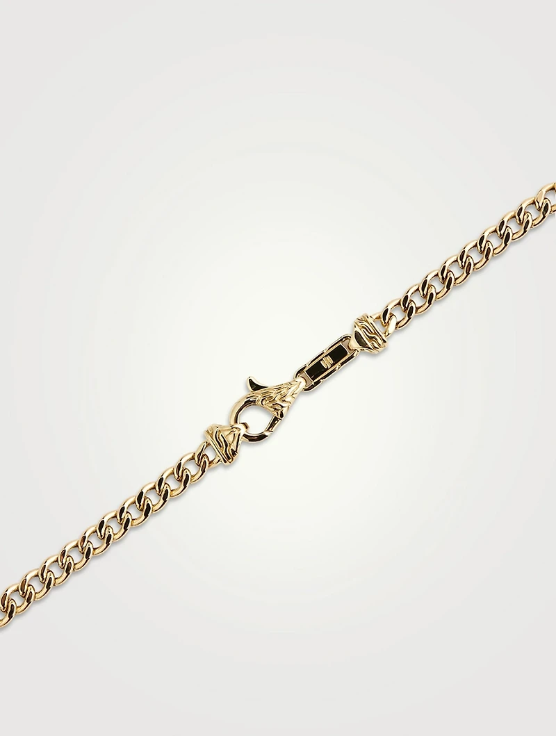 3.6MM Gold Curb Chain Necklace