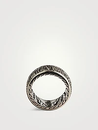 Silver 10MM Reticulated Rotating Band Ring