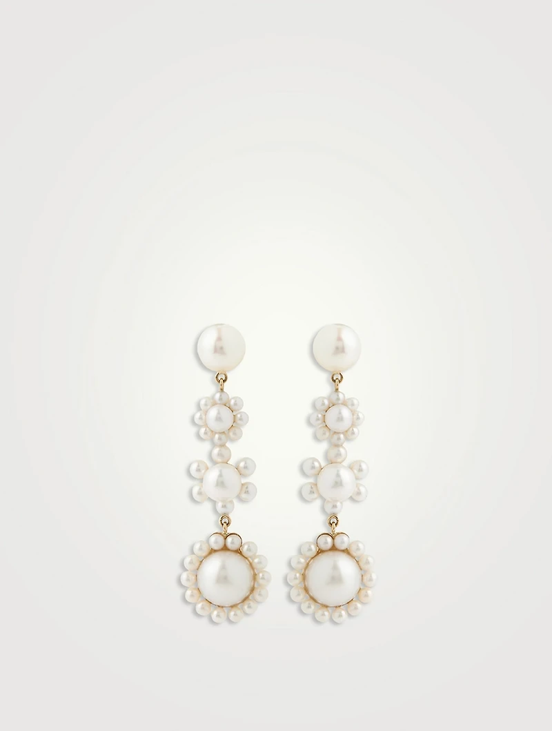 Fleur Jeanne Pearl Drop Earrings