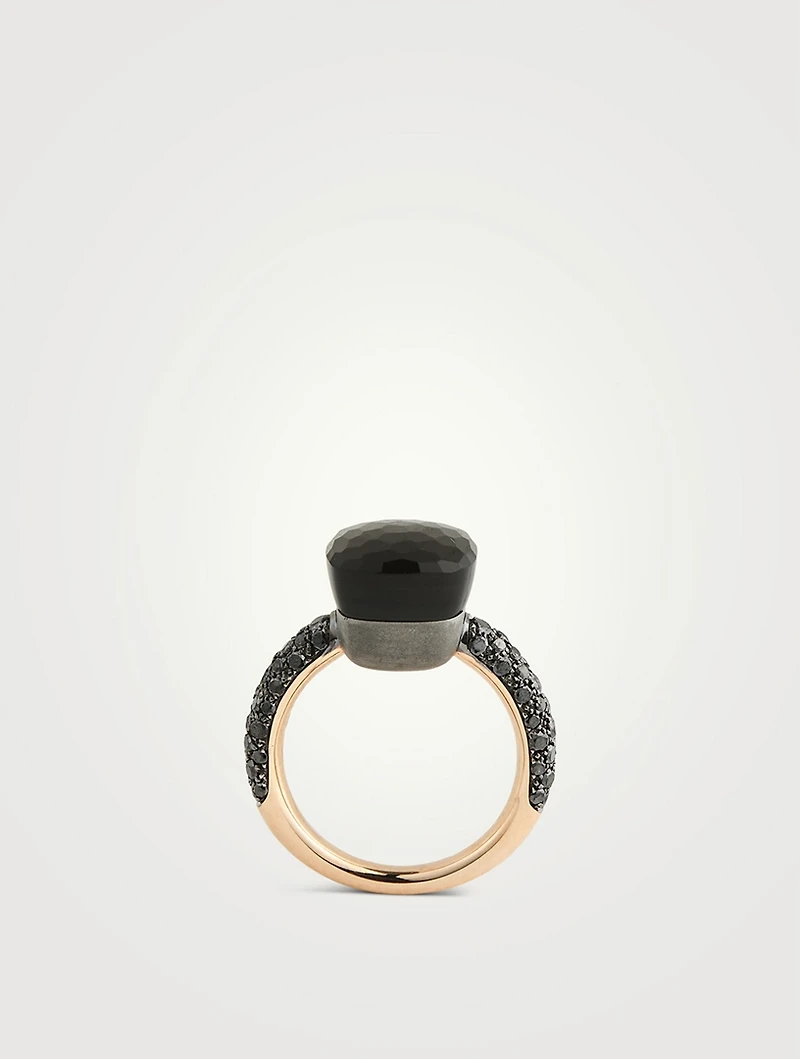 Nudo Classic Ring With Obsidian And Black Diamonds