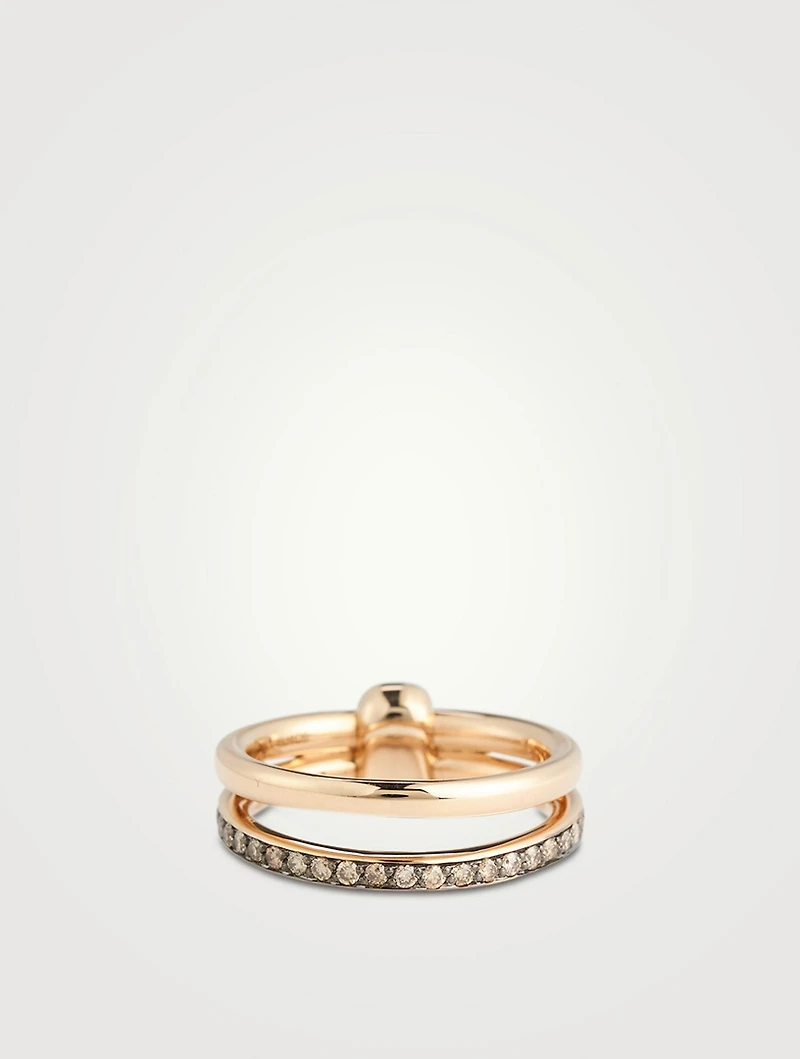 Together 18K Rose Gold Ring With Brown Diamonds