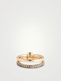 Together 18K Rose Gold Ring With Brown Diamonds