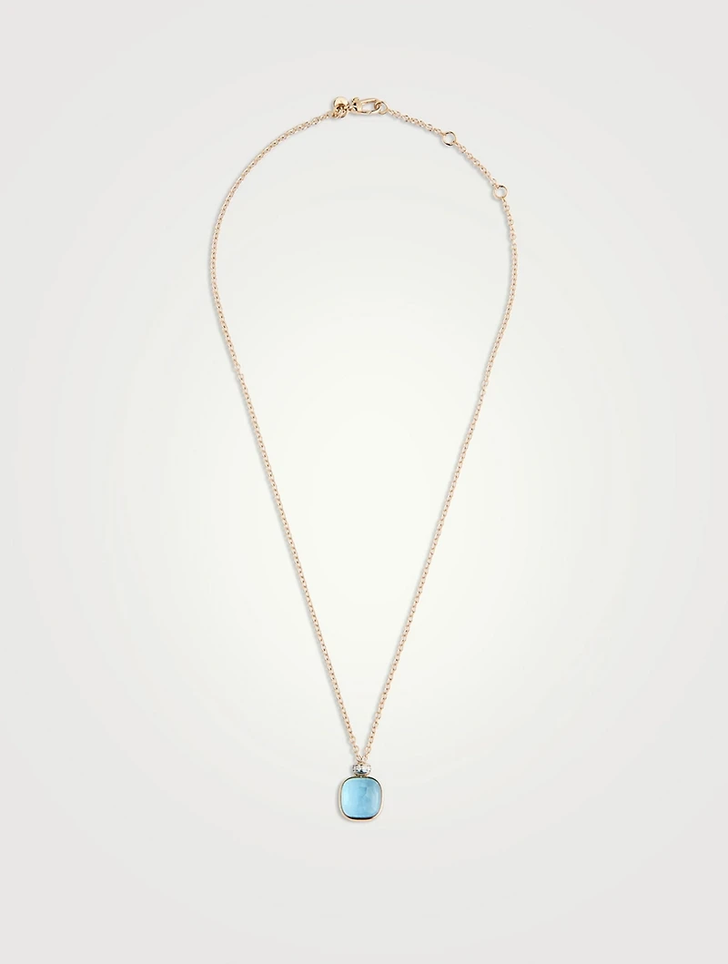 Nudo Classic Pendant Necklace With Sky Blue Topaz And Diamonds
