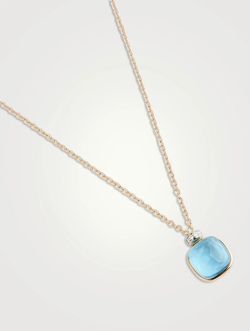 Nudo Classic Pendant Necklace With Sky Blue Topaz And Diamonds