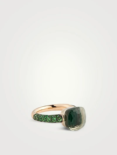 Nudo Classic Ring With Prasiolite, Malachite And Tsavorite