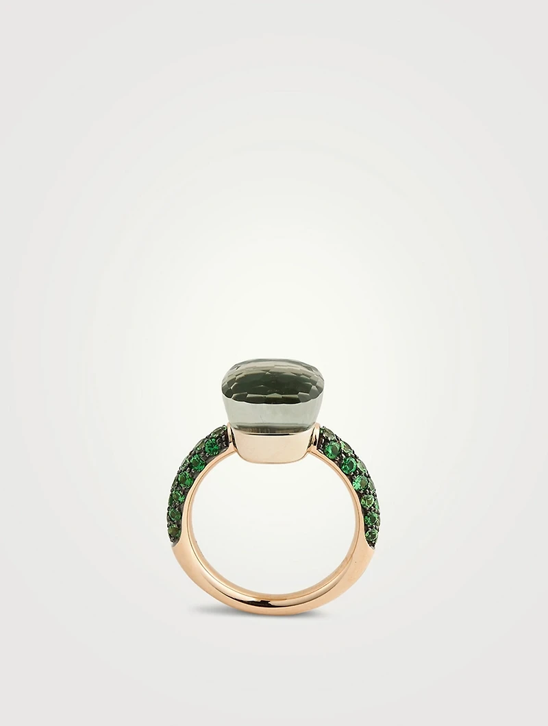 Nudo Classic Ring With Prasiolite, Malachite And Tsavorite