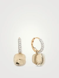 Nudo Earrings With White Topaz And Diamonds