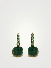 Nudo Earrings With Prasiolite, Malachite And Tsavorite