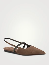 Suede Slingback Ballet Flats