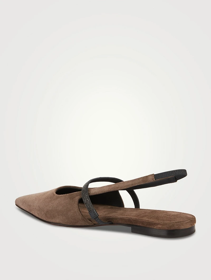 Suede Slingback Ballet Flats