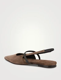 Suede Slingback Ballet Flats