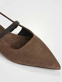 Suede Slingback Ballet Flats