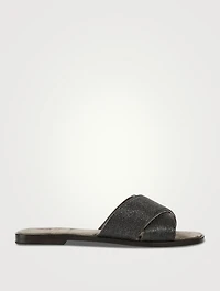 Crossover Leather Slide Sandals