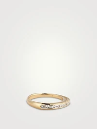 CH2 18K Gold Baguette Stack Ring With Diamonds