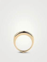 CH2 18K Gold Baguette Stack Ring With Diamonds