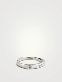 CH2 18K White Gold Baguette Stack Ring With Diamonds