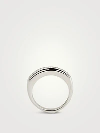 CH2 18K White Gold Baguette Stack Ring With Diamonds