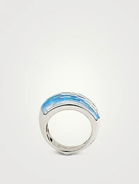 CH2 18K White Gold Shard Stack Ring With Clear Quartz