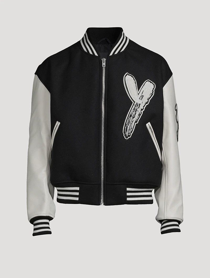 Wool-Blend Letterman Jacket