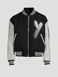 Wool-Blend Letterman Jacket