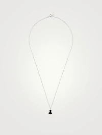 Petite Wulu 18K White Gold Necklace With Onyx And Diamonds