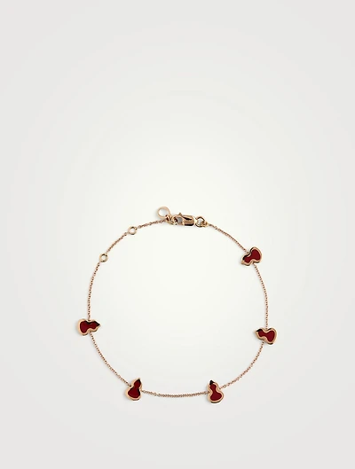 Wulu 18K Rose Gold Sautoir Bracelet With Red Enamel