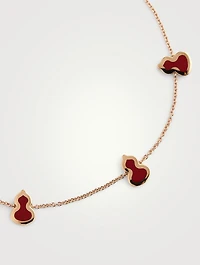 Wulu 18K Rose Gold Sautoir Bracelet With Red Enamel