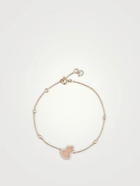 Petite Wulu 18K Rose Gold Bracelet With Pink Opal And Diamonds