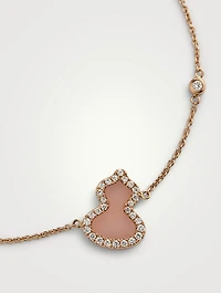 Petite Wulu 18K Rose Gold Bracelet With Pink Opal And Diamonds
