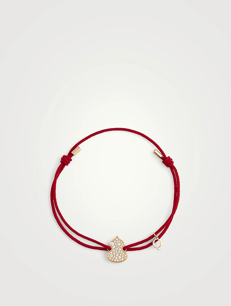 Wulu 18K Rose Gold Cord Bracelet With Diamonds