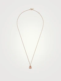 Petite Wulu 18K Rose Gold Necklace With Pink Opal And Diamonds