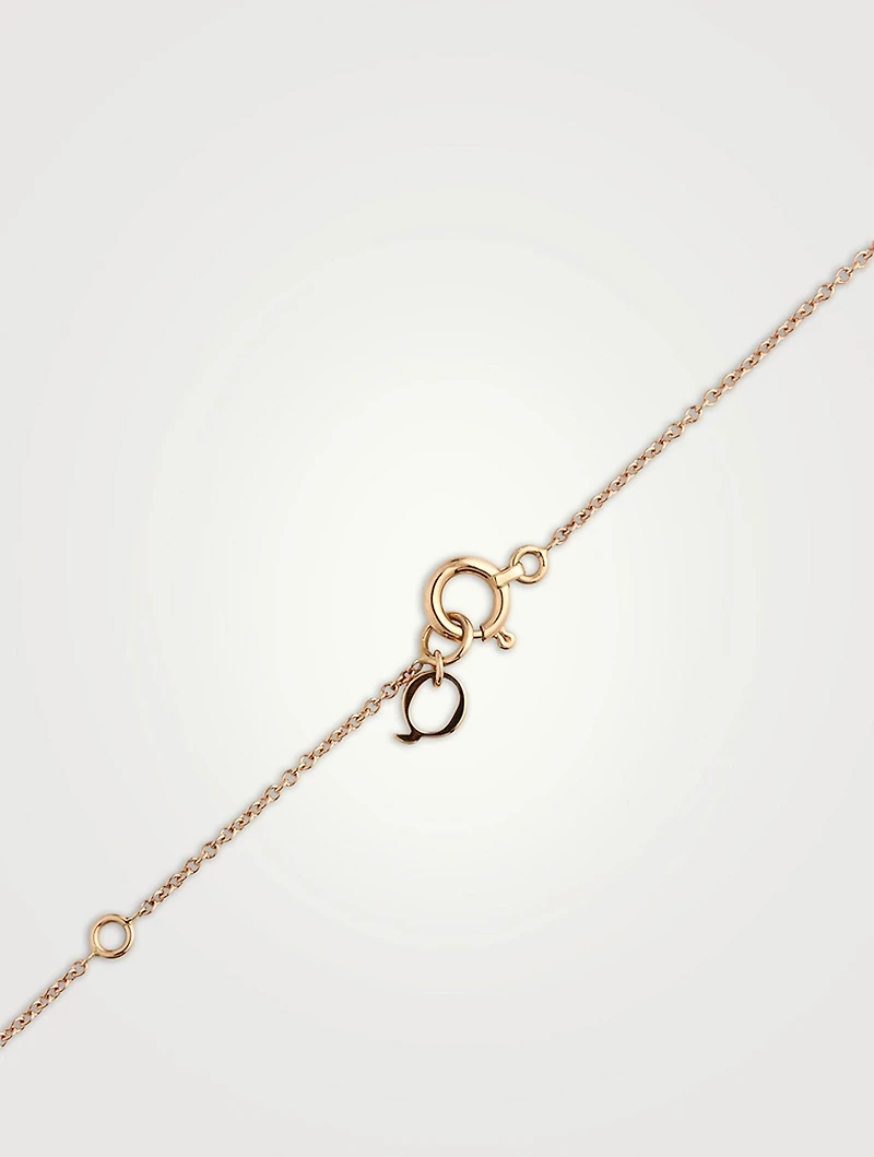Petite Wulu 18K Rose Gold Necklace With Pink Opal And Diamonds