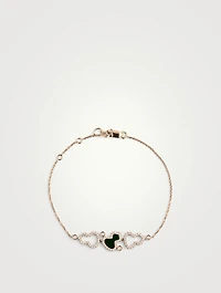 Wulu 18K Rose Gold Bracelet With Jade And Diamonds