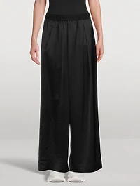 Tech Satin Wide-Leg Pants