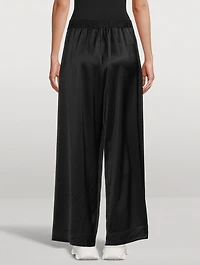 Tech Satin Wide-Leg Pants
