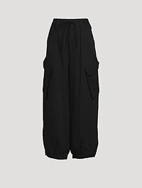 Crinkled Twill Cargo Pants