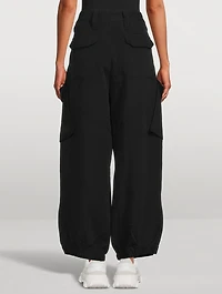 Crinkled Twill Cargo Pants