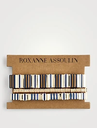Set Of Three Buttoned Up Bracelets