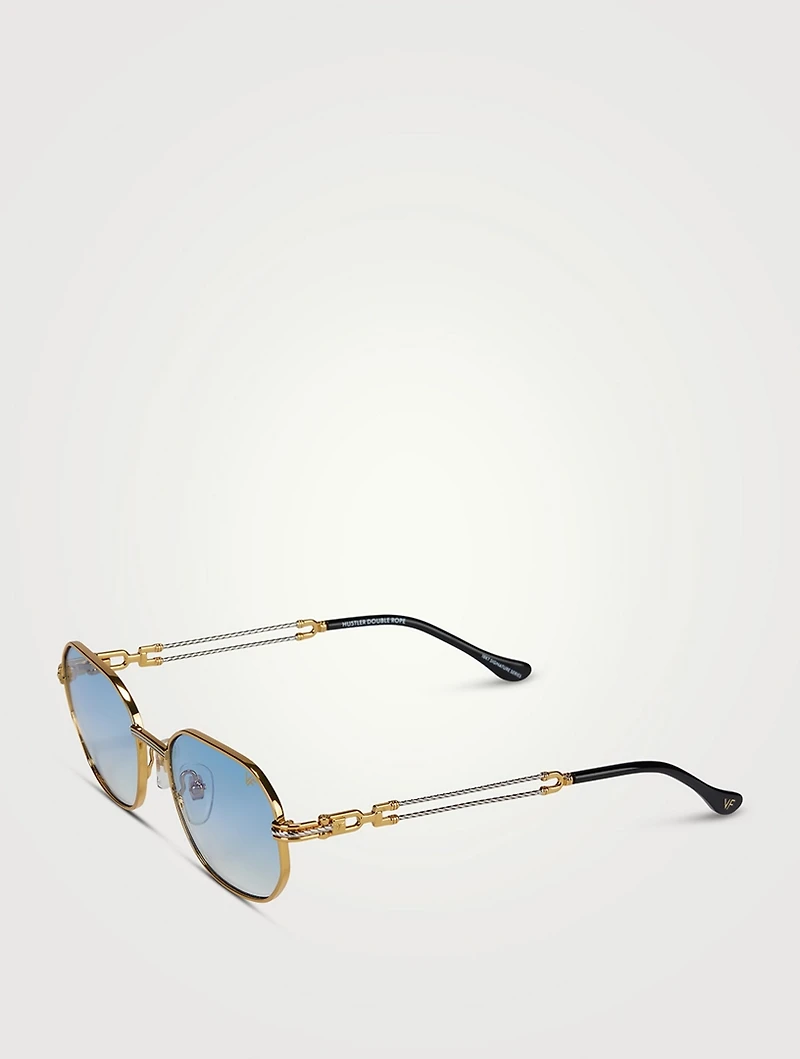 Hustler Double Rope Rectangular Sunglasses