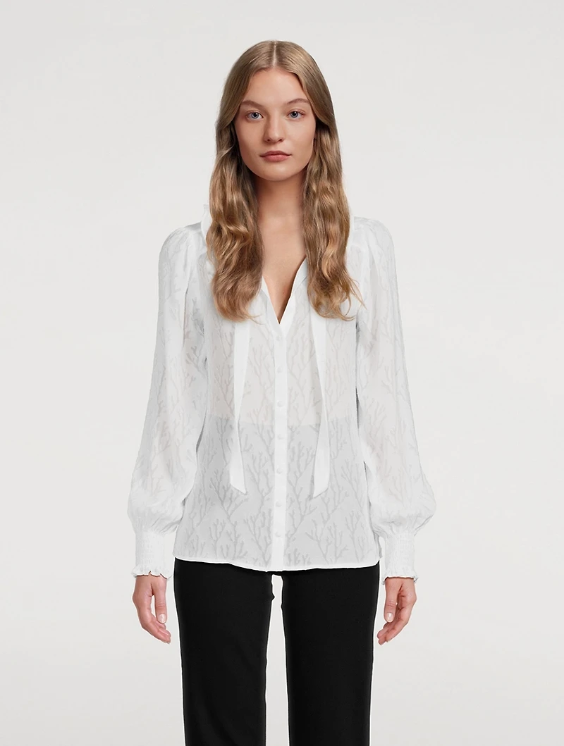 Dionna Ruffled Silk Shirt